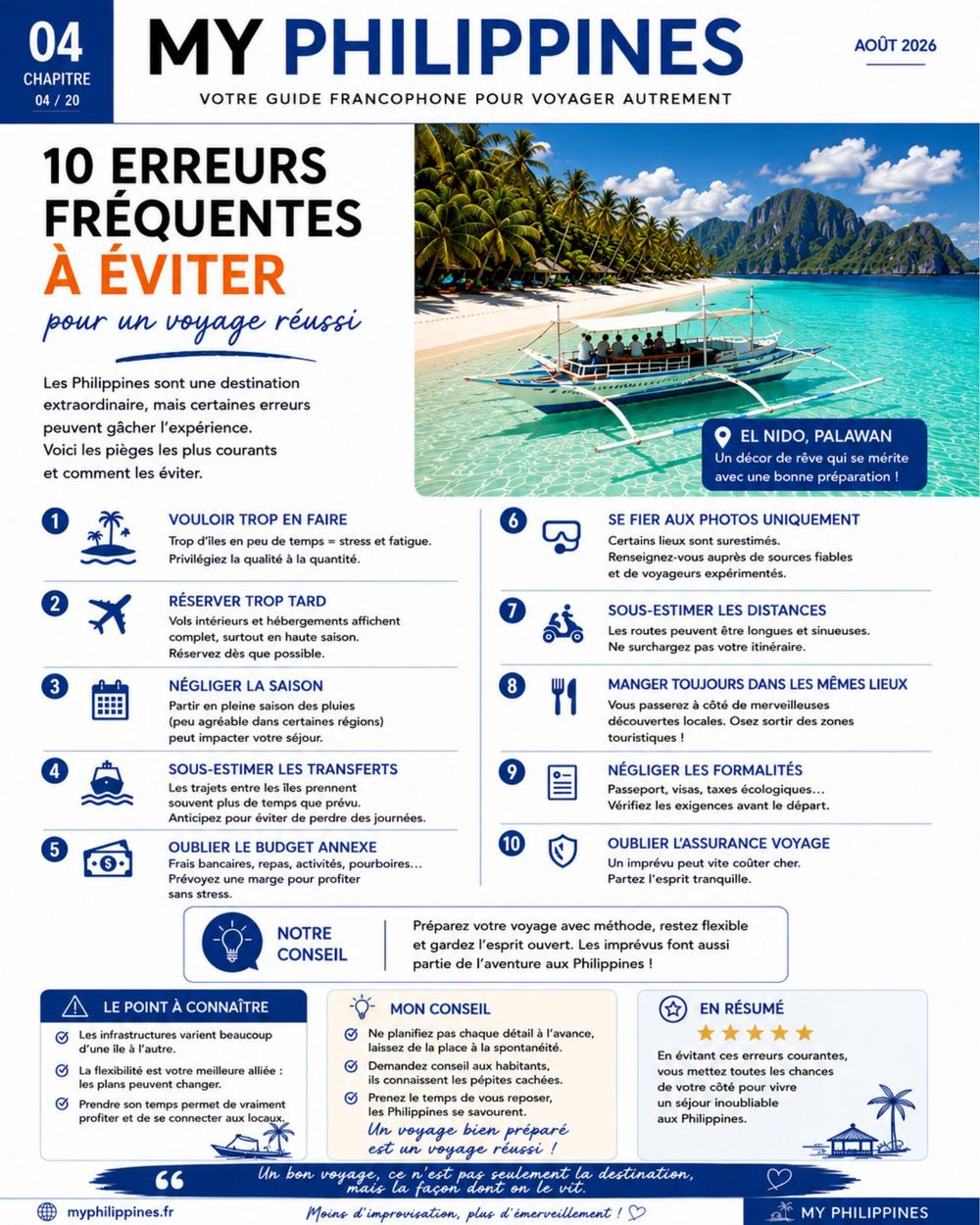 Page du magazine listant 10 erreurs fréquentes à éviter