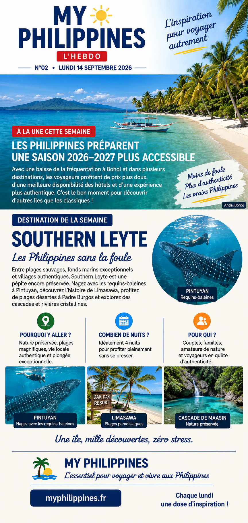 Recto de L'Hebdo My Philippines n°02 consacré au Southern Leyte